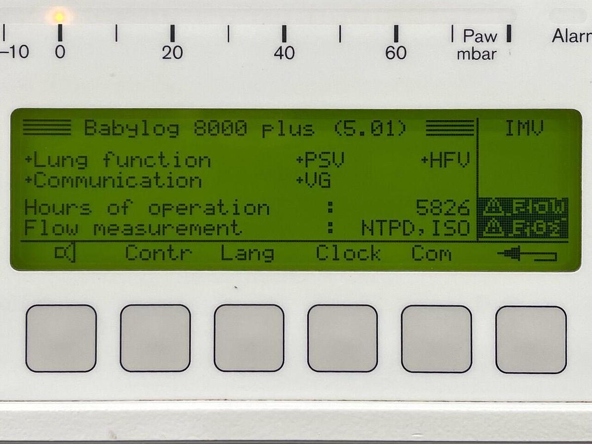 Used DRAEGER Babylog 8000 plus Neonatal Intensive Care Ventilation YOM