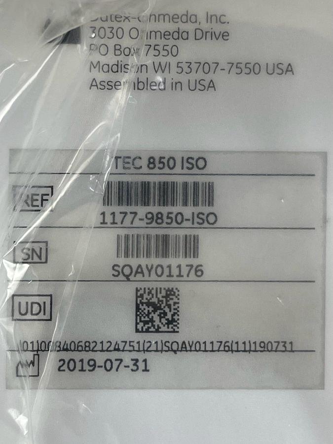GE Tec 850 Isoflurane REF: 1177-9850-ISO YOM: 2019
