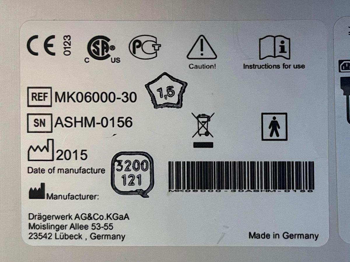 Used Dräger Perseus A500 Anesthesia Machine YOM:2015