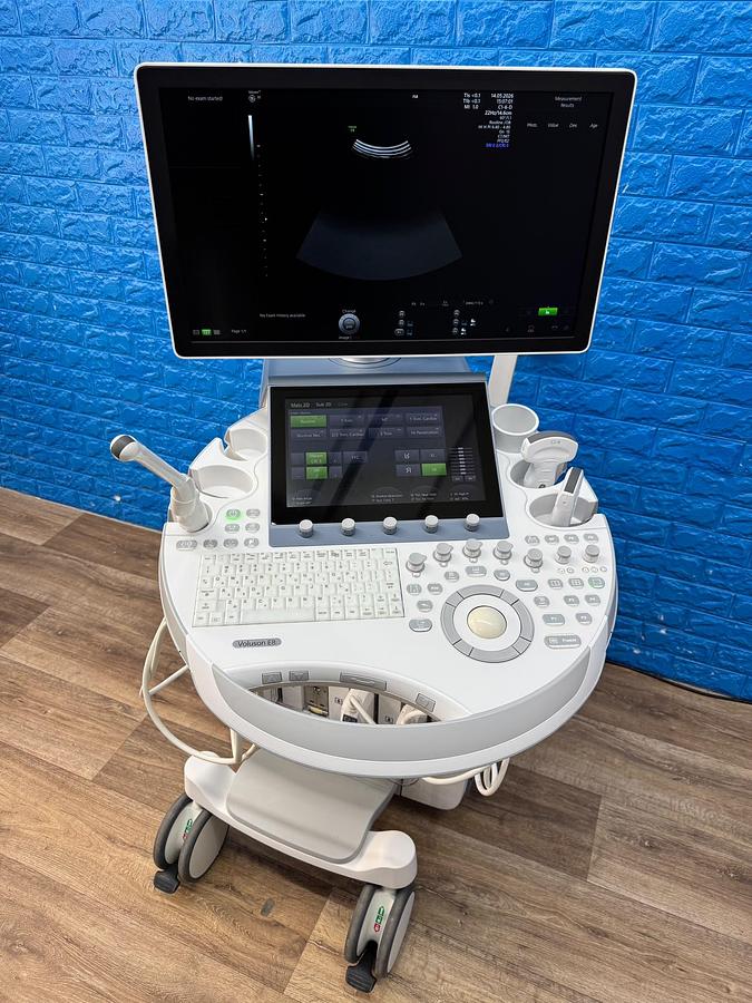 Used GE Voluson E8 Ultrasound YOM: 2019  Probes  - C1-6-D YOM: 2019 - C2-9-D YOM: 2014 - IC5-9-D 