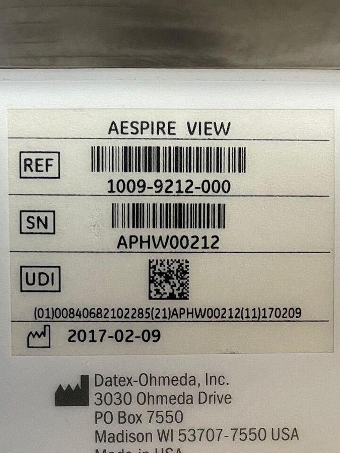 Used GE Aespire View Anesthesia YOM