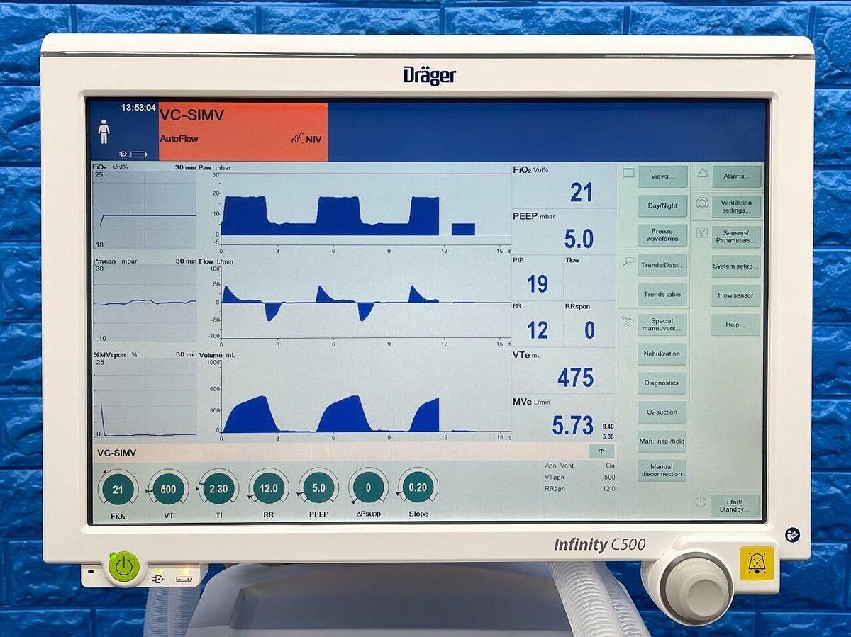 Used DRAEGER Dräger Evita Infinity V500 Ventilator YOM