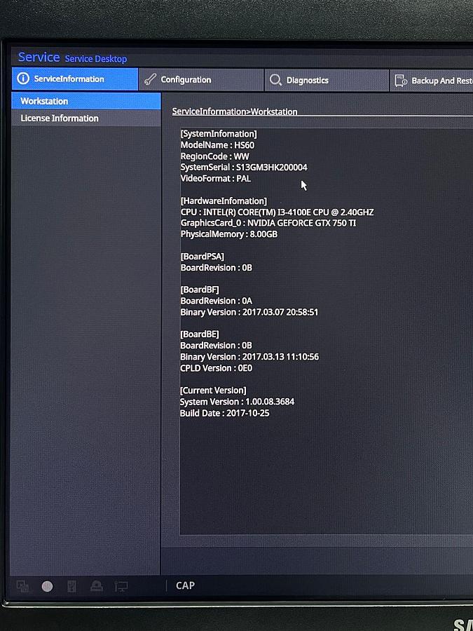 Used Samsung HS 60 Ultrasound  YOM: 2018 