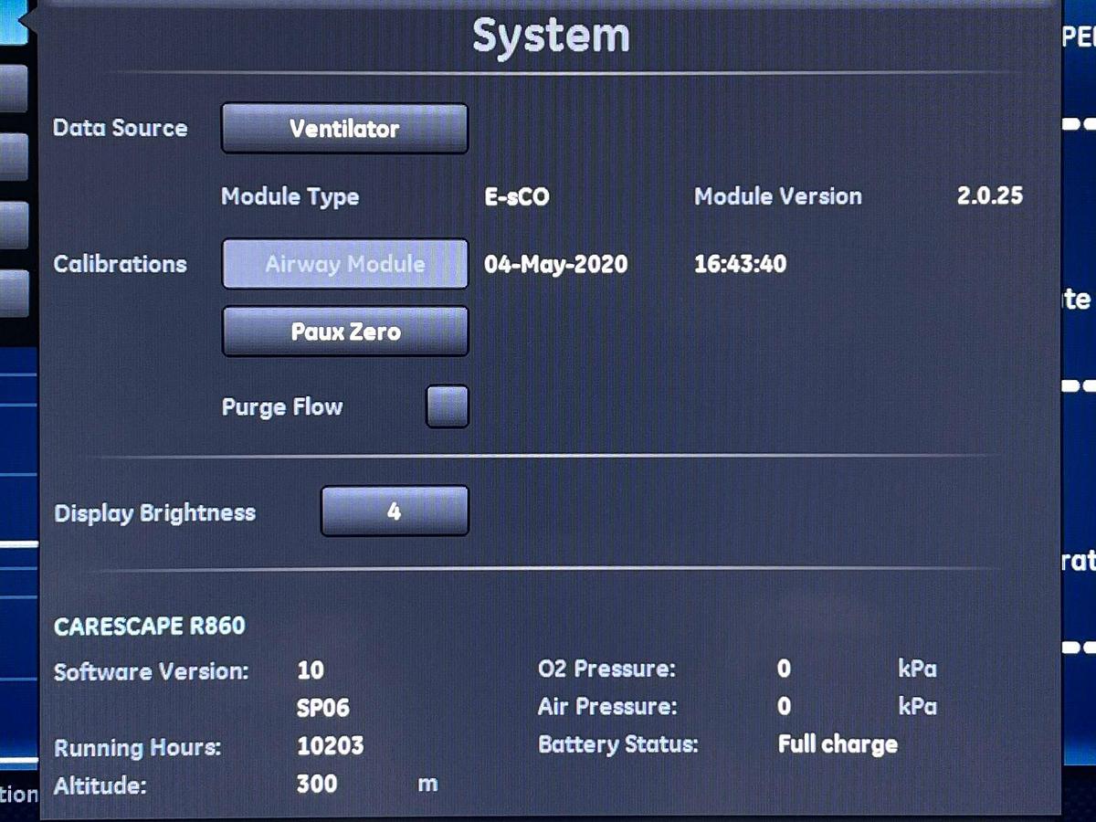 Used GE R860 Ventilator HR: 10203 YOM: 2020