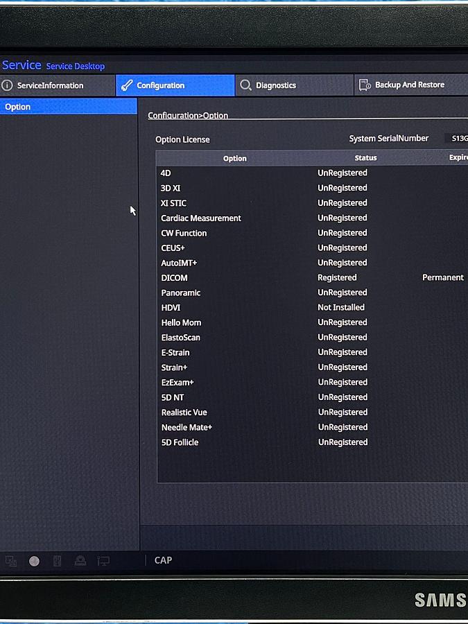 Used Samsung HS 60 Ultrasound  YOM: 2018 