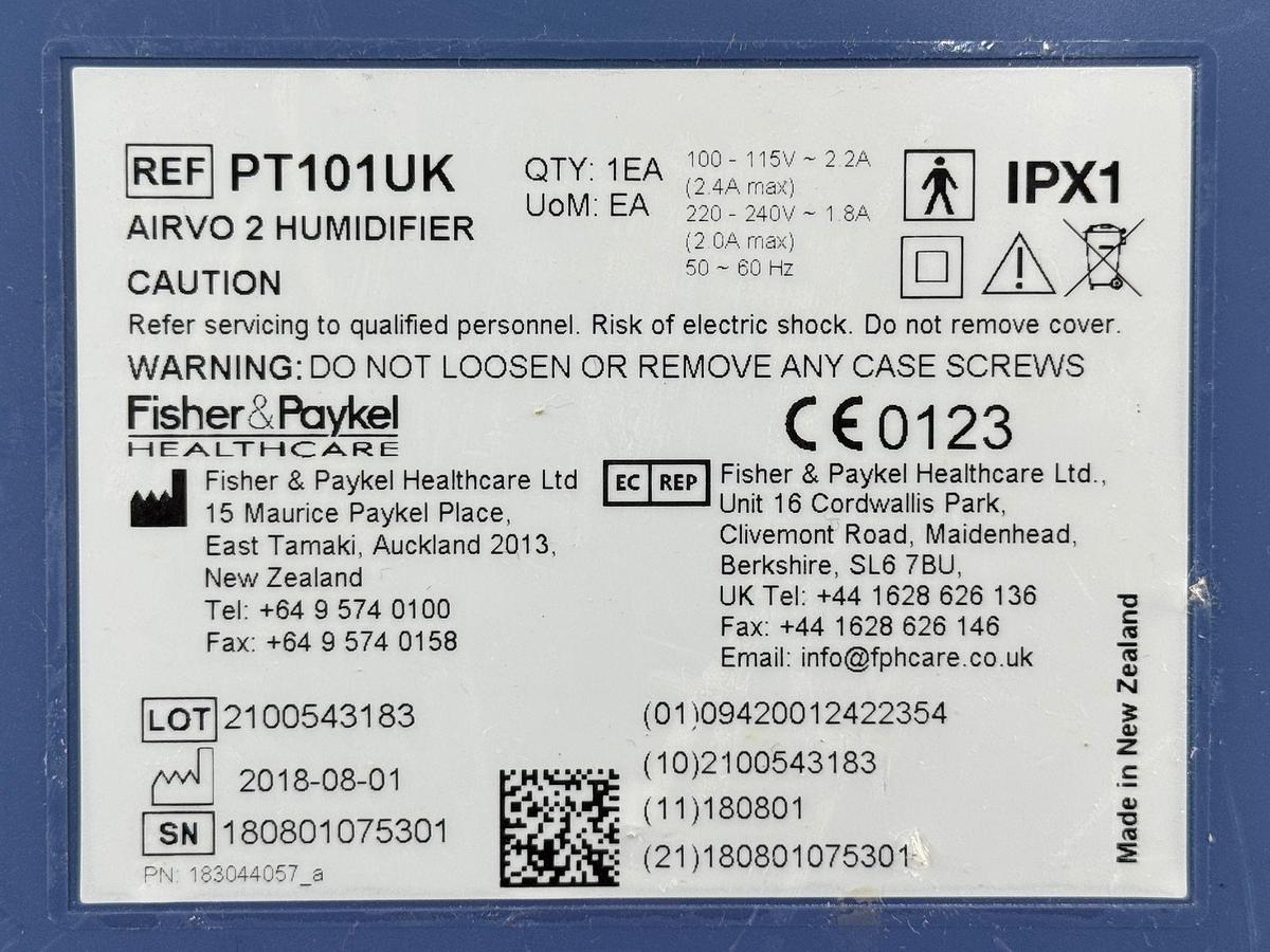 Used Fisher & Paykel Airvo 2 YOM: 2018