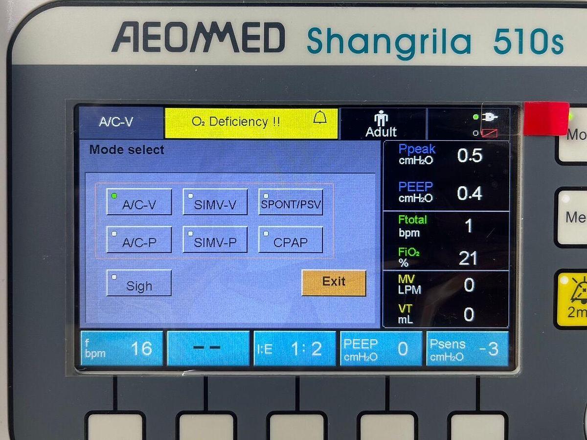 Used AEONMED Shangrila 510s Ventilator YOM