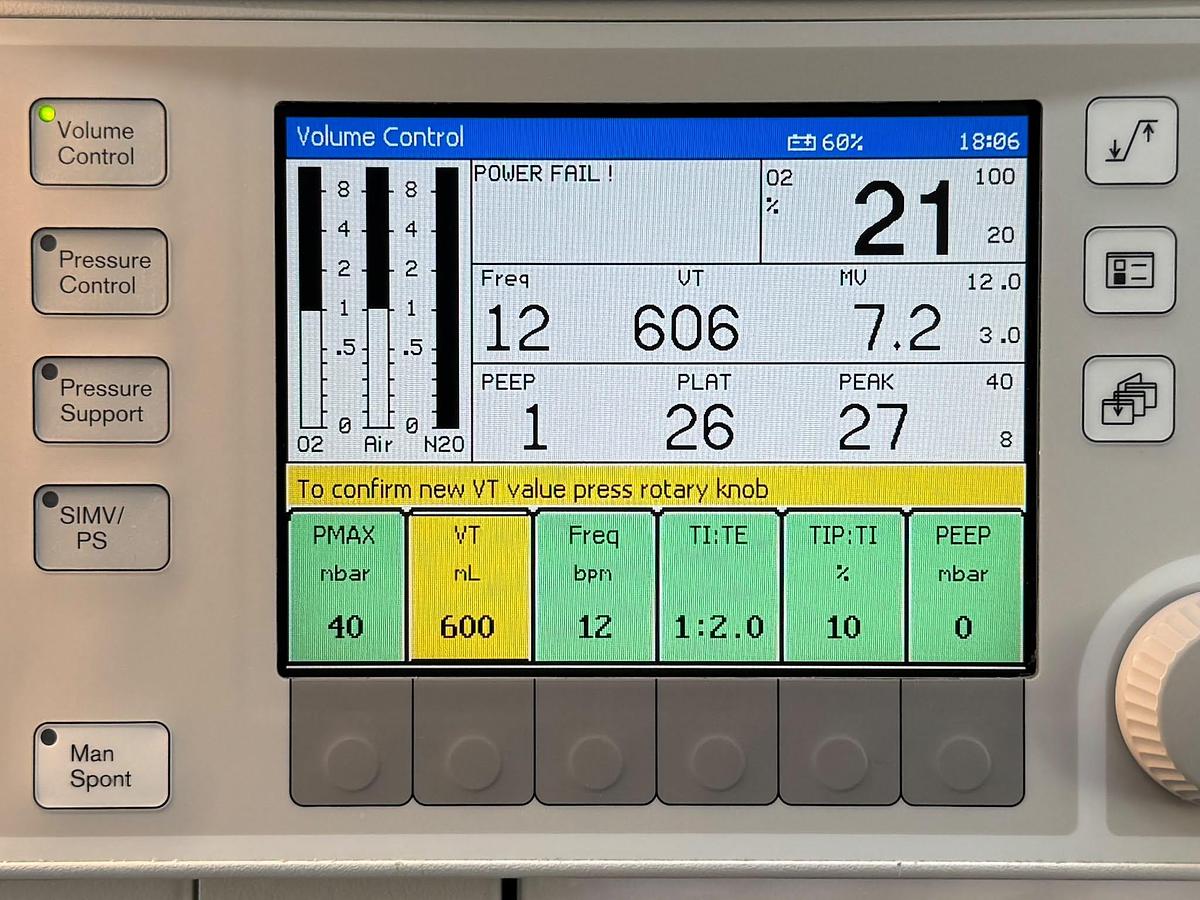 Used Dräger Fabius Tiro YOM: 2011  Include GE B650 Patient Monitor YOM: 2013 With SPO2 & ECG Cables