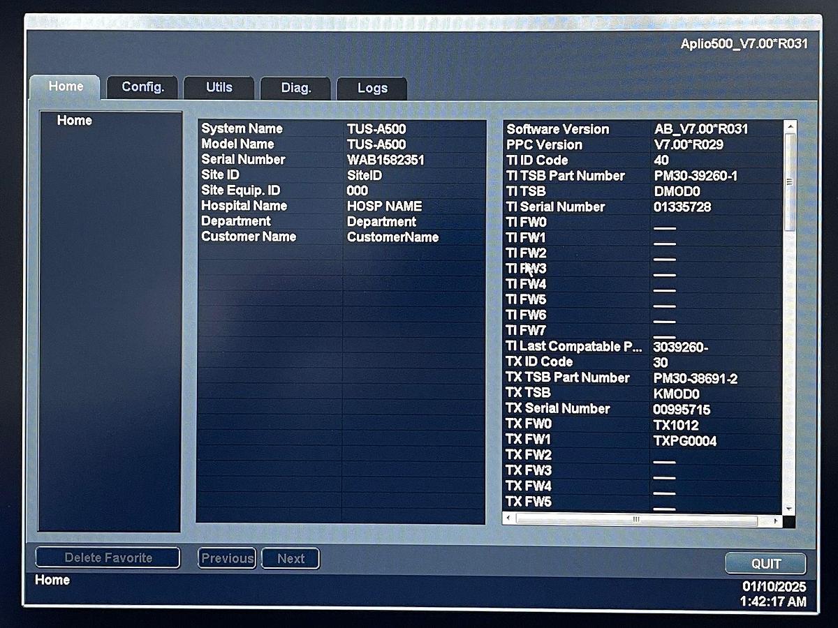 Used Toshiba Ultrasound Aplio 500 YOM: 2015