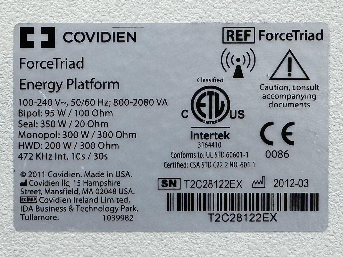 Used Covidien Force Triad SW: 4.00.03 YOM: 2012