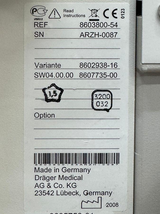 Used Dräger Primus Anaesthesia  YOM: 2008 