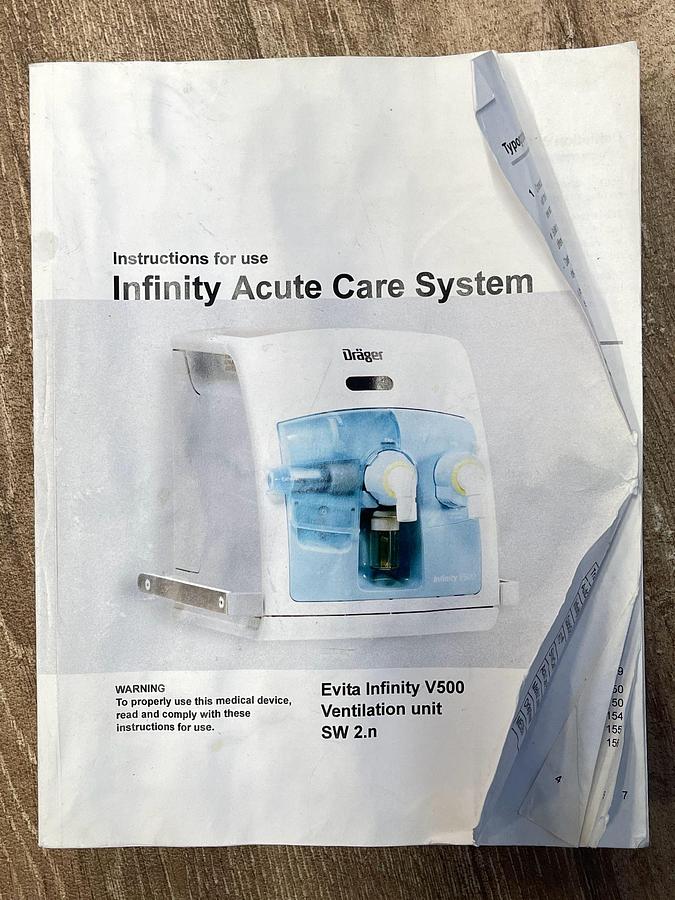 Used Dräger Evita Infinity V500 Ventilator YOM: 2014