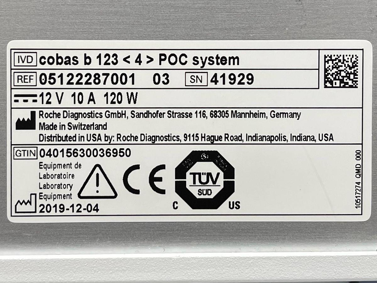 Used Roche Cobas B 123 YOM: 2019 -No Software