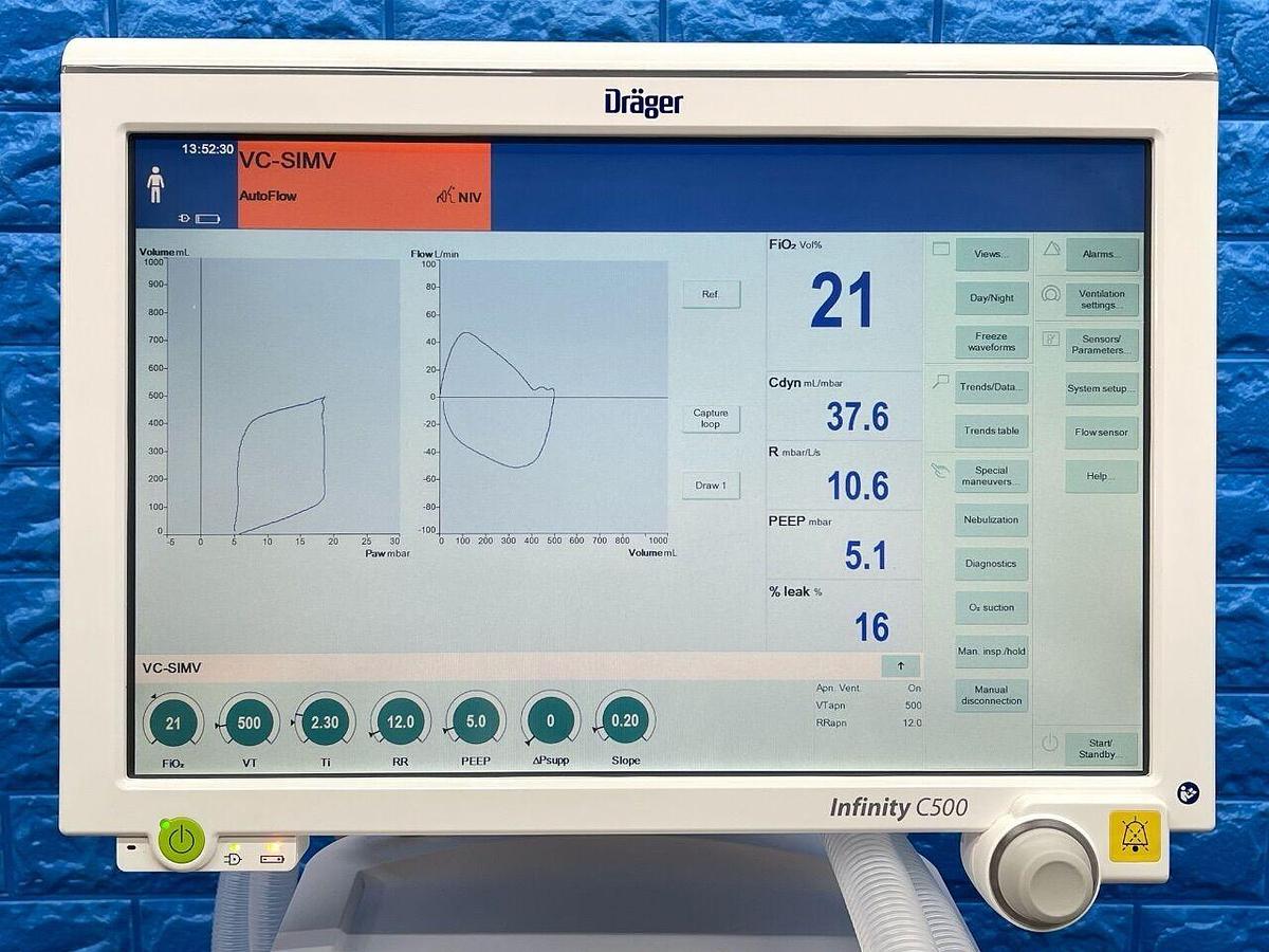 Used DRAEGER Dräger Evita Infinity V500 Ventilator YOM