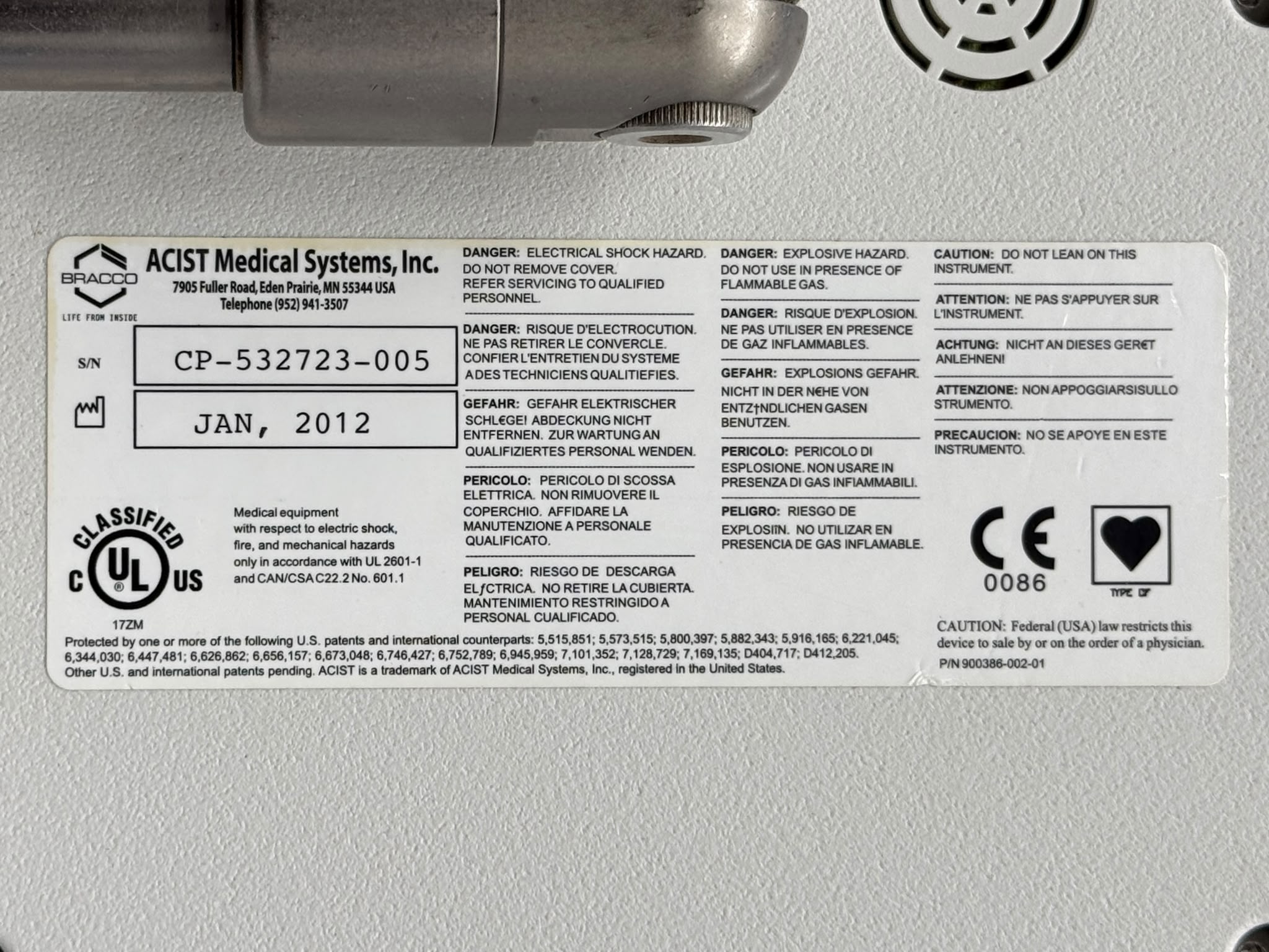 Used Bracco Acist CVi Injector System YOM: 2012