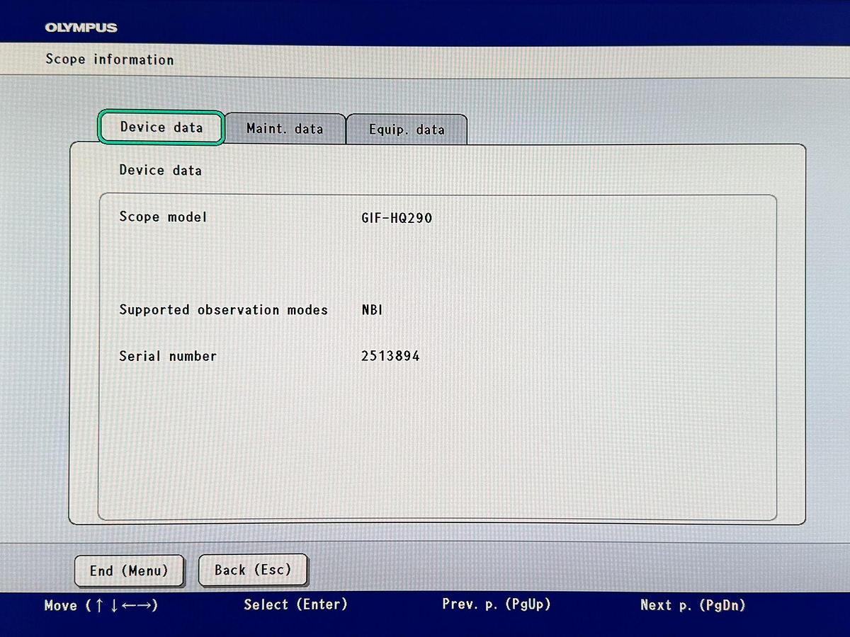 Used Olympus Scope  Model: GIF-HQ290 