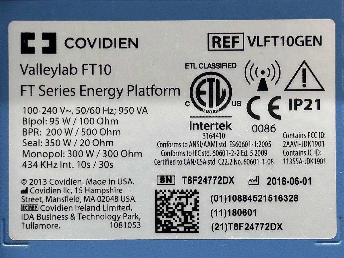 Used Covidien Valleylab FT10 YOM: 2018