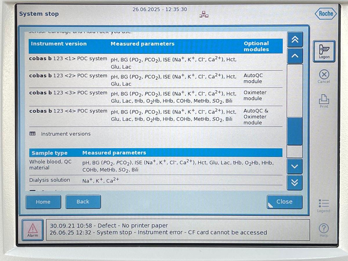 Used cobas b 123 ( 4 ) POC system YOM: 2020