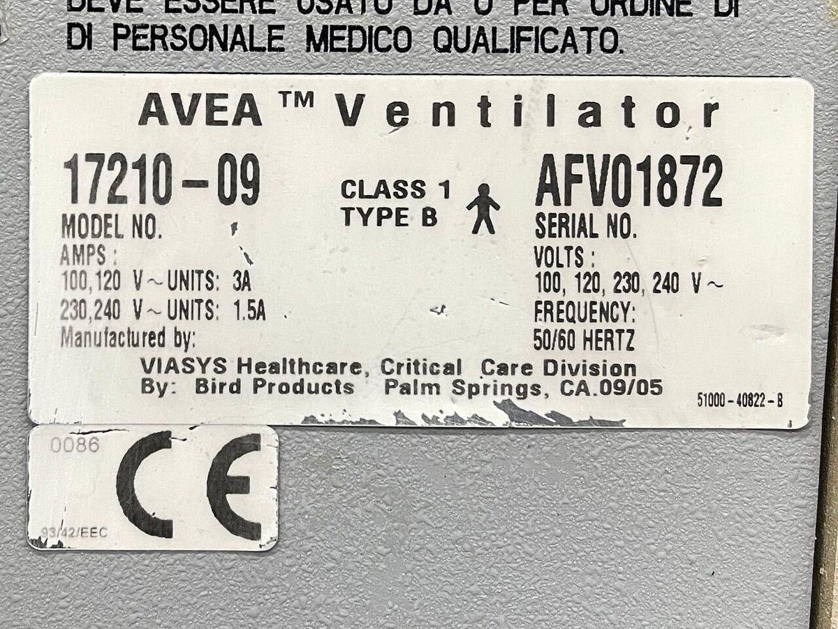 Used AVEA Viasys Ventilator