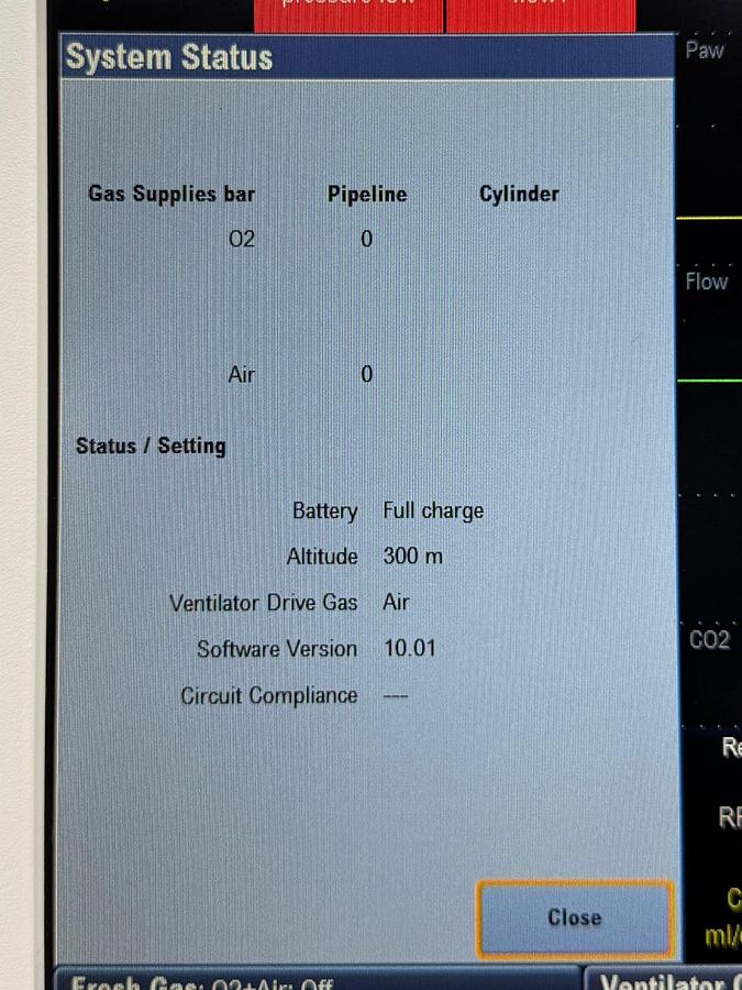 Used GE Avance CS2 Anesthesia YOM: 2013  