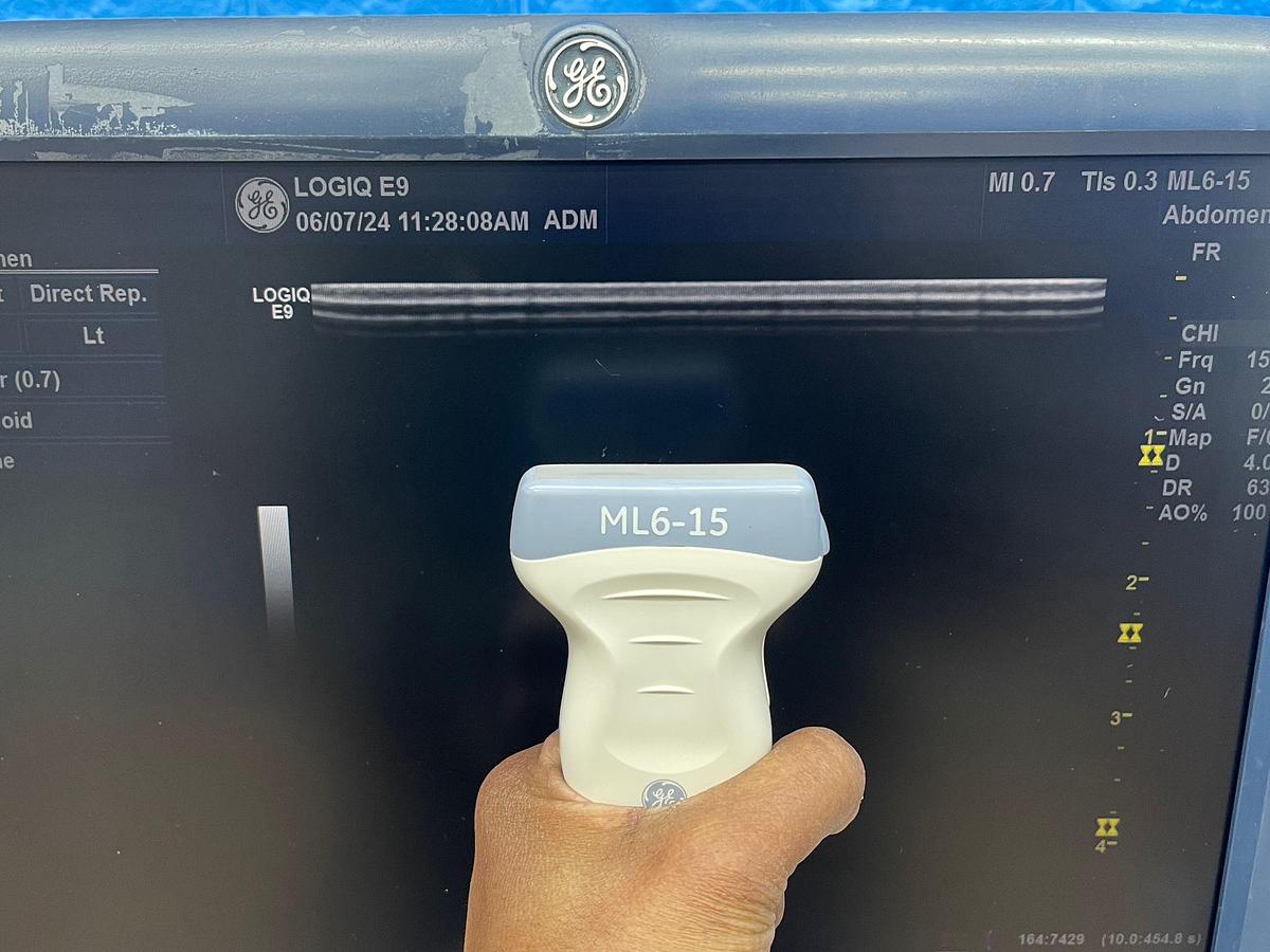 Used GE Logiq E9  YOM: 2014 With 4 Probes.