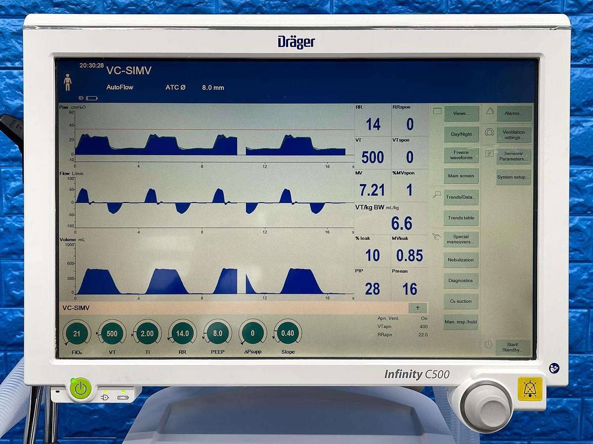 Used DRAEGER Evita Infinity V500 Ventilator YOM: 2017