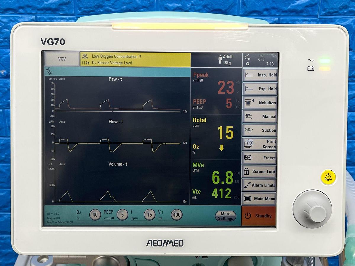 Used Aeonmed Ventilator VG 70, YOM: 2020, Include: Fisher and Paykel