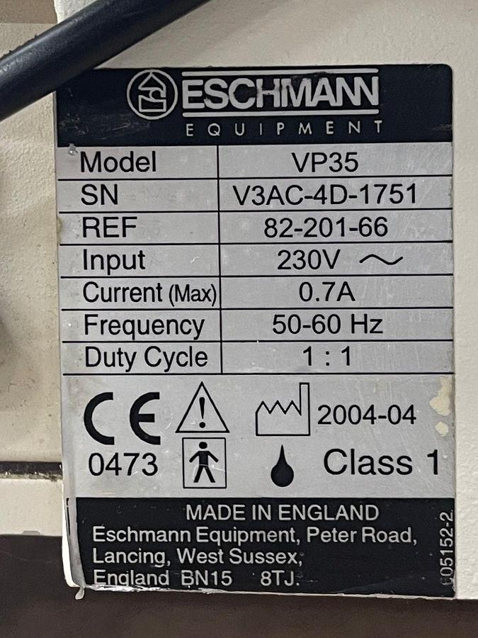 Used Eschmann VP35 Twin Jar Suction Pump YOM: 2004
