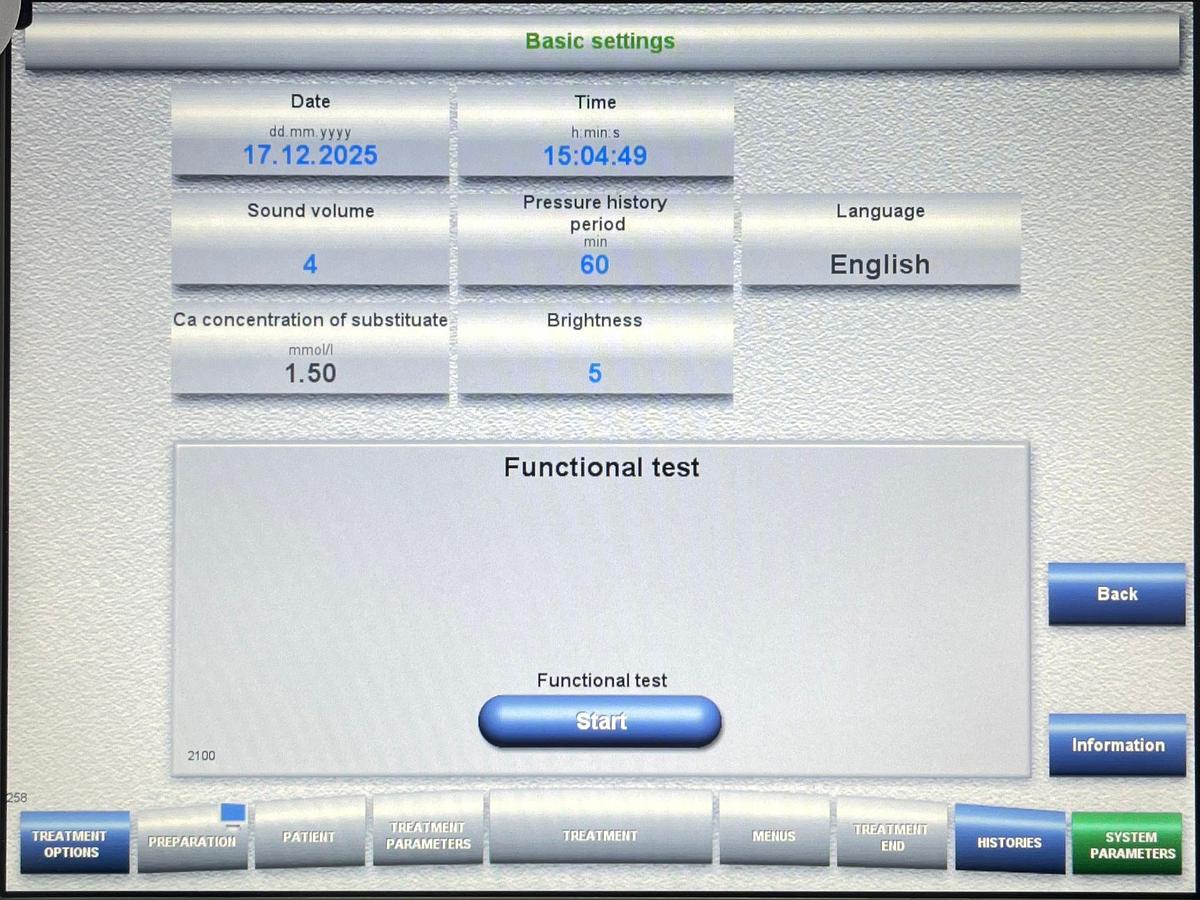 Used Fresenius Multi Filtrate Pro Dialysis Machine YOM: 2018 Hours: 9792 YOM: 2018 Hours: 10176