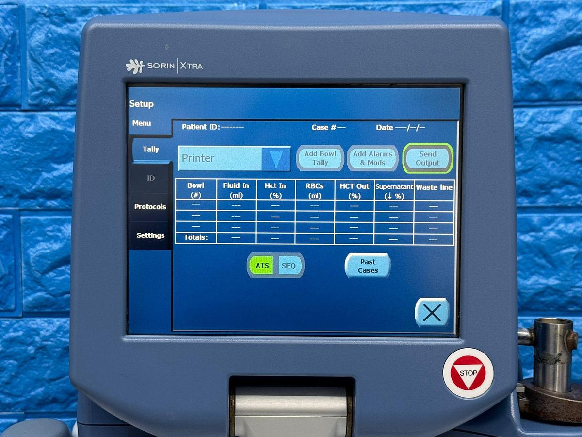 Used Sorin Xtra Auto Transfusion System REF: 75220 YOM: 2013 SN: BO22976  L13 Include Sorin Xvac Pump REF: 75306 YOM: 2015 SN: BO27119N15