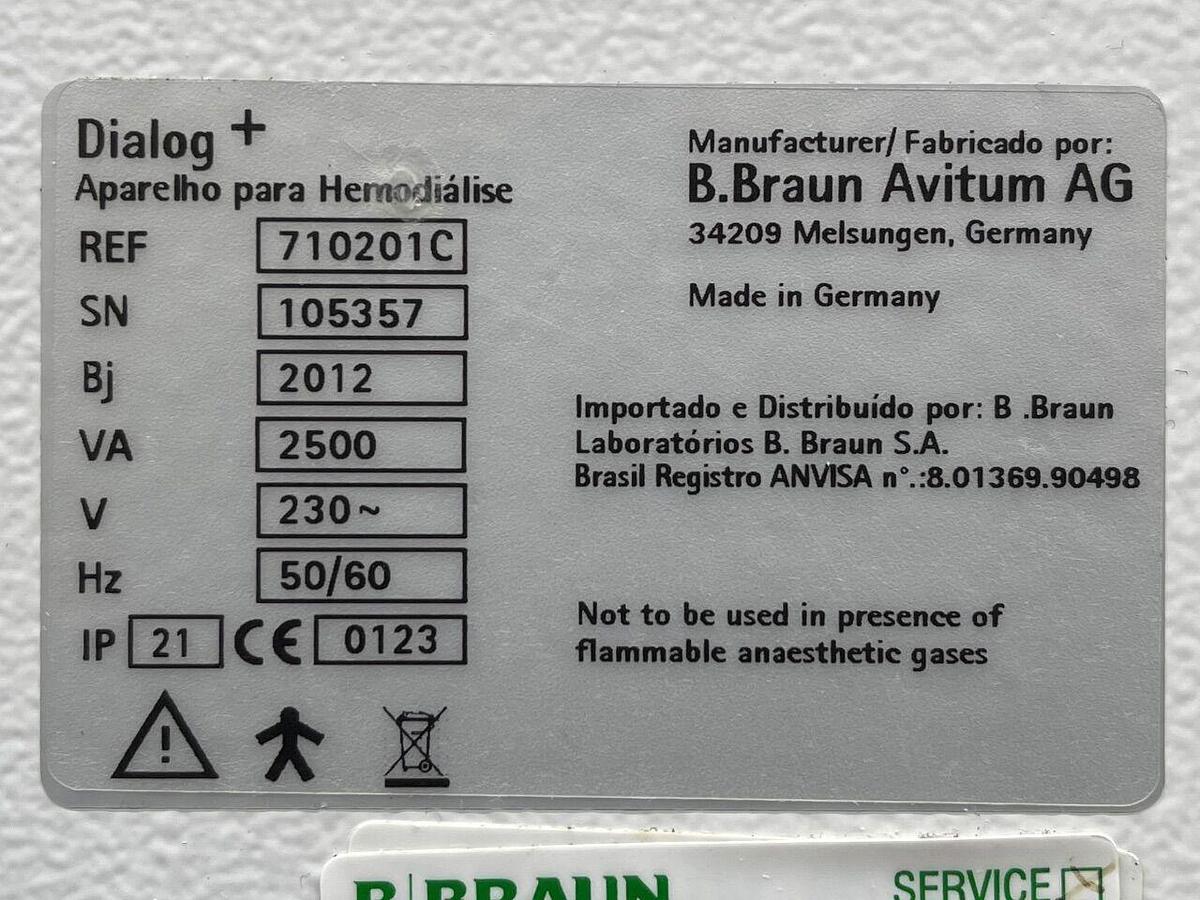 Used B BRAUN Dialog + Adimea YOM
