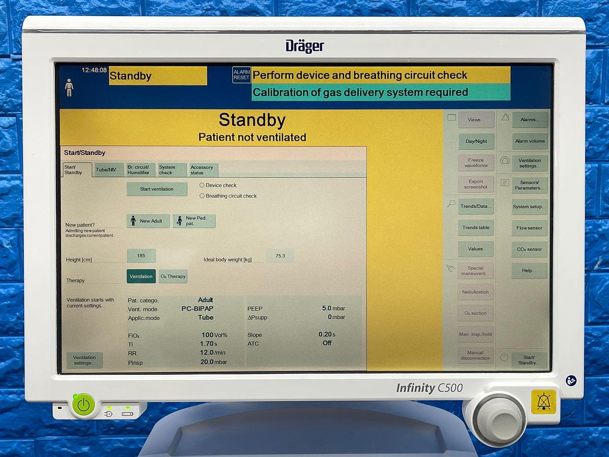 Used Dräger Evita V500 Ventilator SW: S02.51.01 Hours: 11355 YOM: 2017 