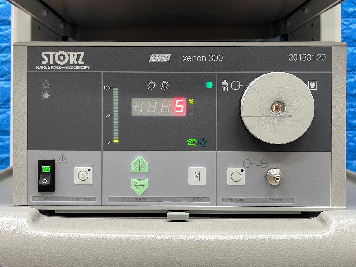 Used Karl Storz Laparoscopy Tower Karl Storz 24Inch LCD Monitor  Karl Storz Endoflator  Karl Storz Xenon 300 Karl Storz Image 1 Hub Karl Storz H3 Camera Head