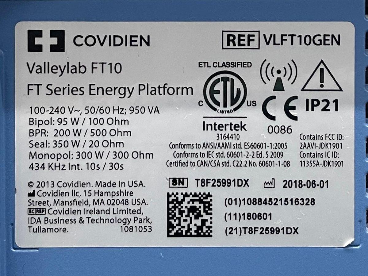 Used Covidien Valleylab FT10 YOM: 2018  