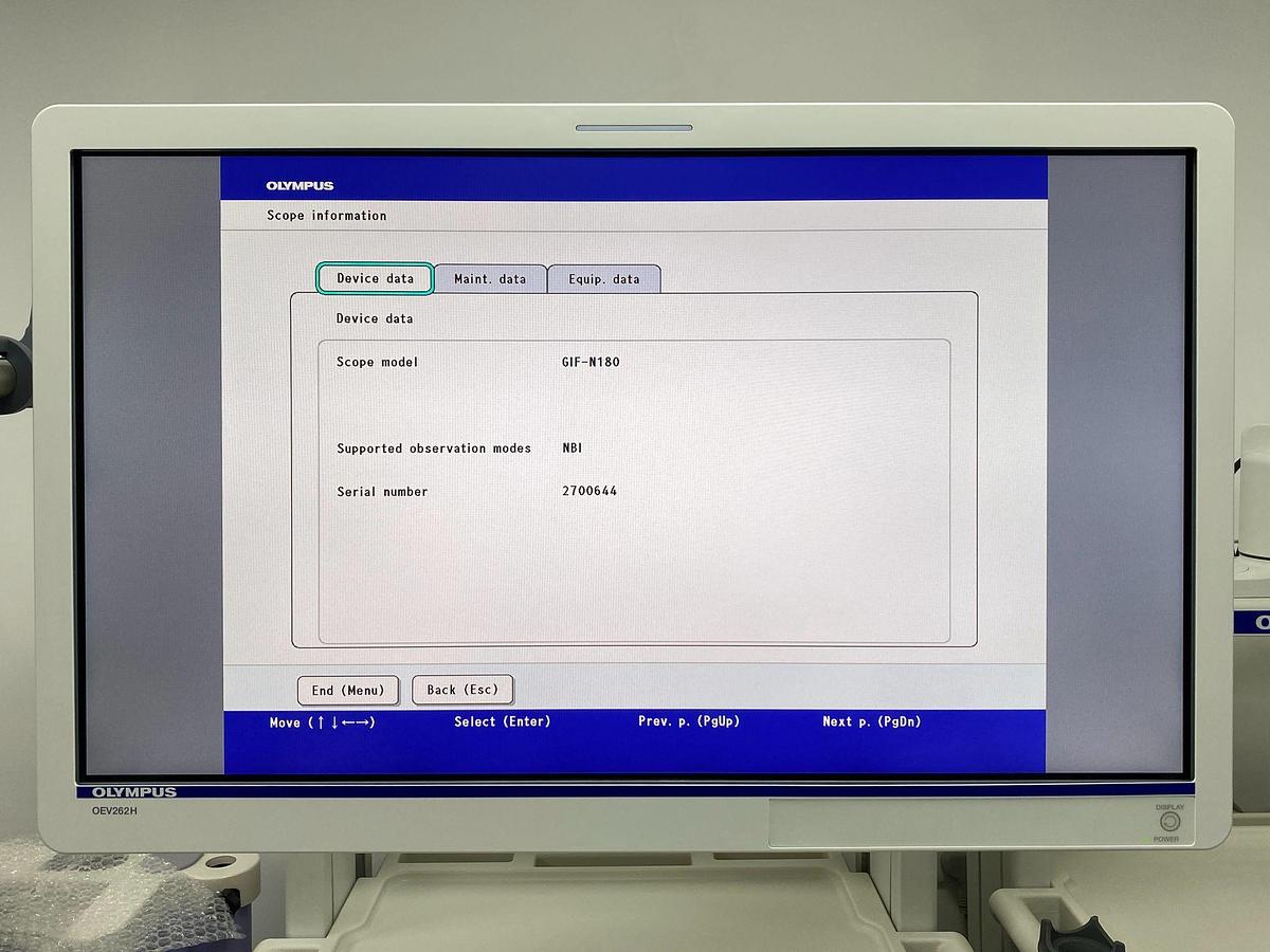 Used Olympus scope Mode: GIF-N180