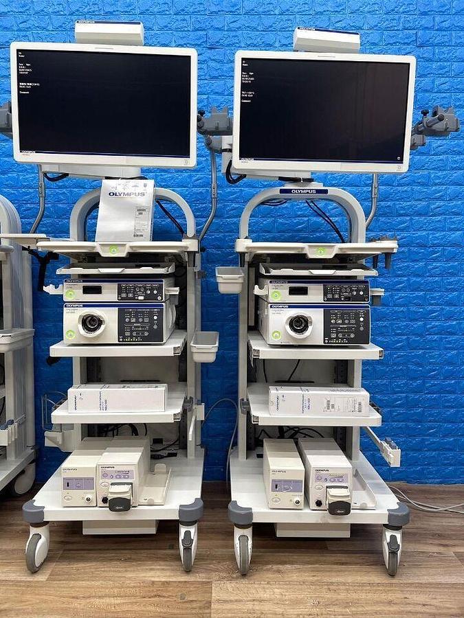 Used OLYMPUS CV-290 CLV-290 Complete Towers with 290 HD Gastro and 290 HD Long colonoscope Endoscopy Processor