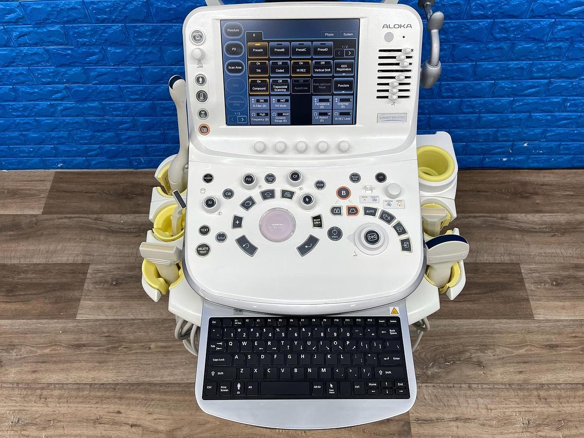 Used Hitachi Aloka Arietta V70 Ultrasound  YOM: 2016 With 5x Probes