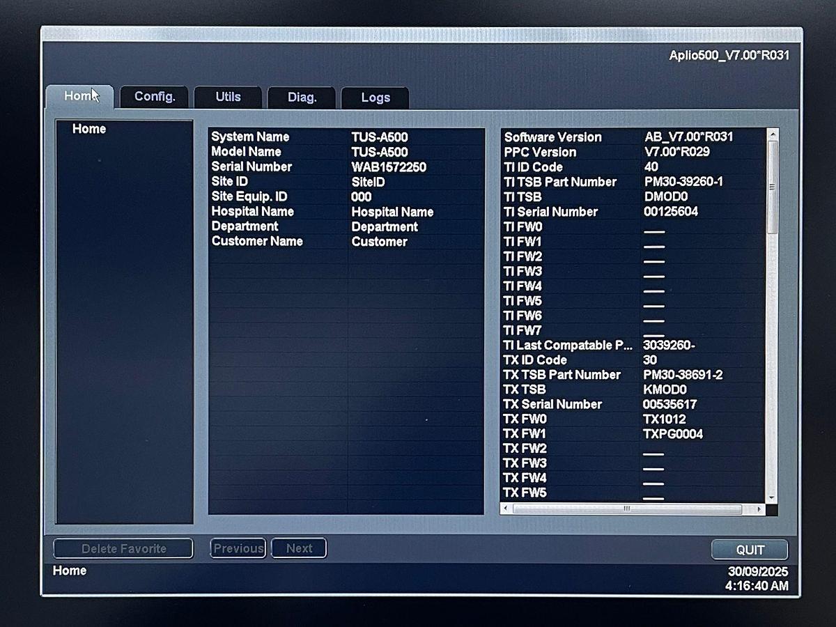 Used Toshiba Ultrasound Aplio 500 YOM: 2015