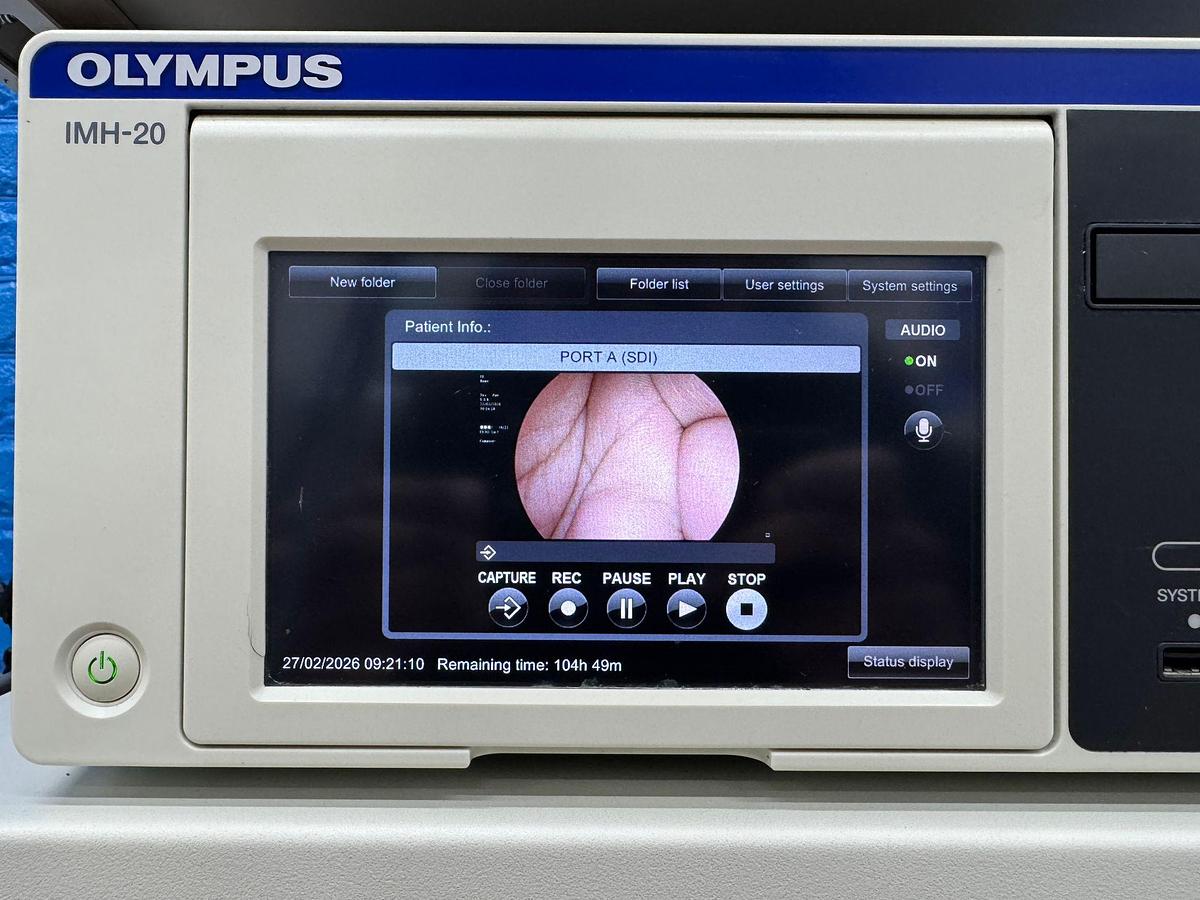 Used Olympus OTV-S190 Tower Processor OTV-S190  SN: 7354579 Light Source CLV-S190 SN: 7304202 Olympus OEV261H Monitor  YOM: 2013 SN: 7354100 Olympus UHI-4  YOM: 2021 SN: 7159219 Olympus IMH-20 SN: 7331770 Olympus Camera Head CH-S190-XZ-E SN: 7506197 Olympus MAJ-1921 Keyboard  Sony Digital Colour Printer