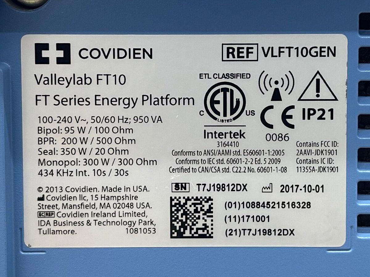 Used COVIDIEN/VALLEYLAB Covidien Valleylab FT10 YOM