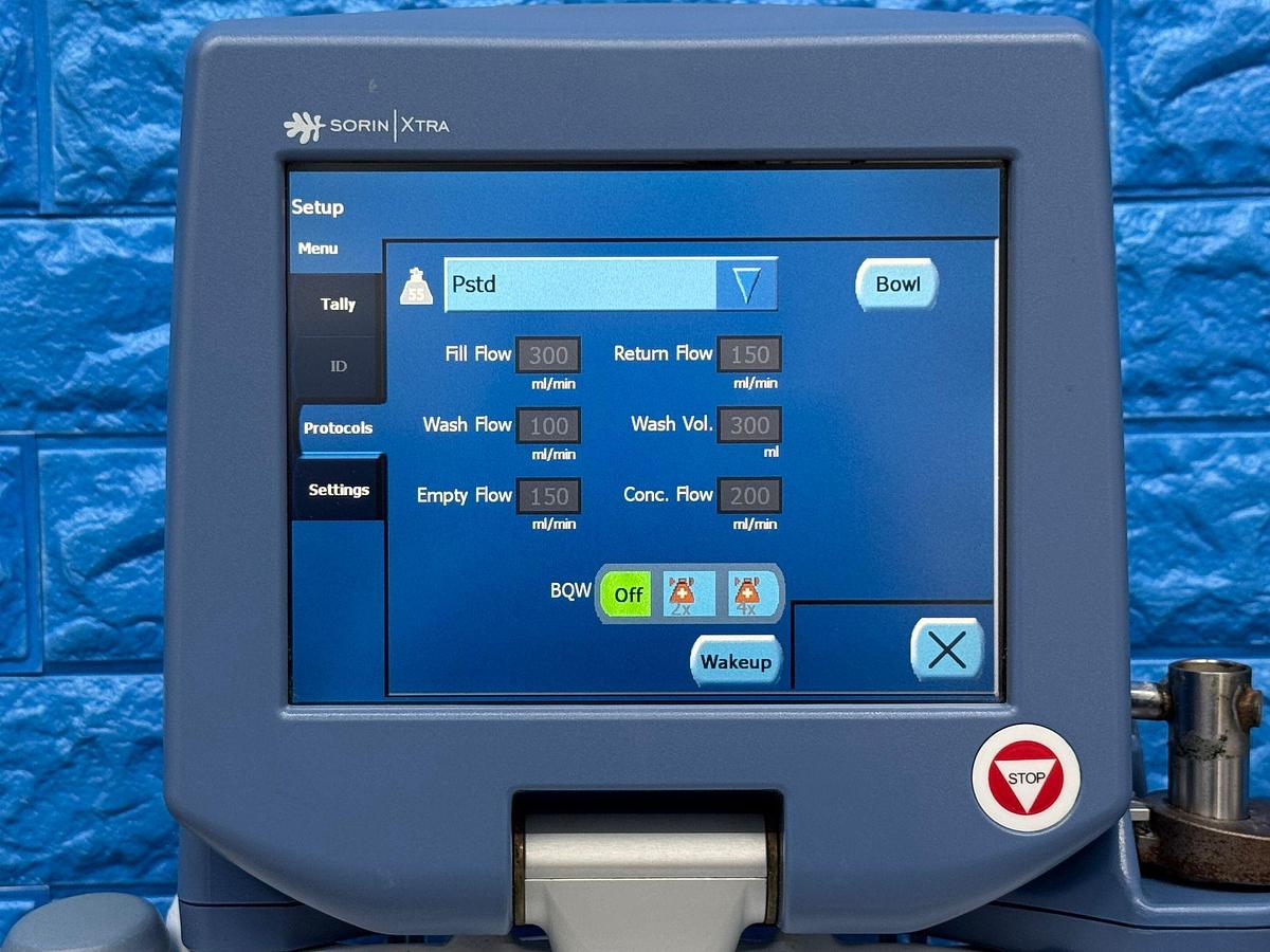 Used Sorin Xtra Auto Transfusion System REF: 75220 YOM: 2013 SN: BO22976  L13 Include Sorin Xvac Pump REF: 75306 YOM: 2015 SN: BO27119N15