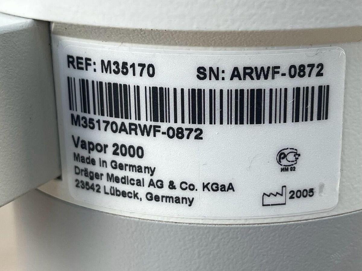 Used DRAEGER Sevoflurane 2000, YOM