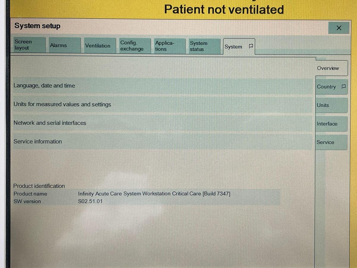 Used Dräger V500 Ventilator, YOM: 2015