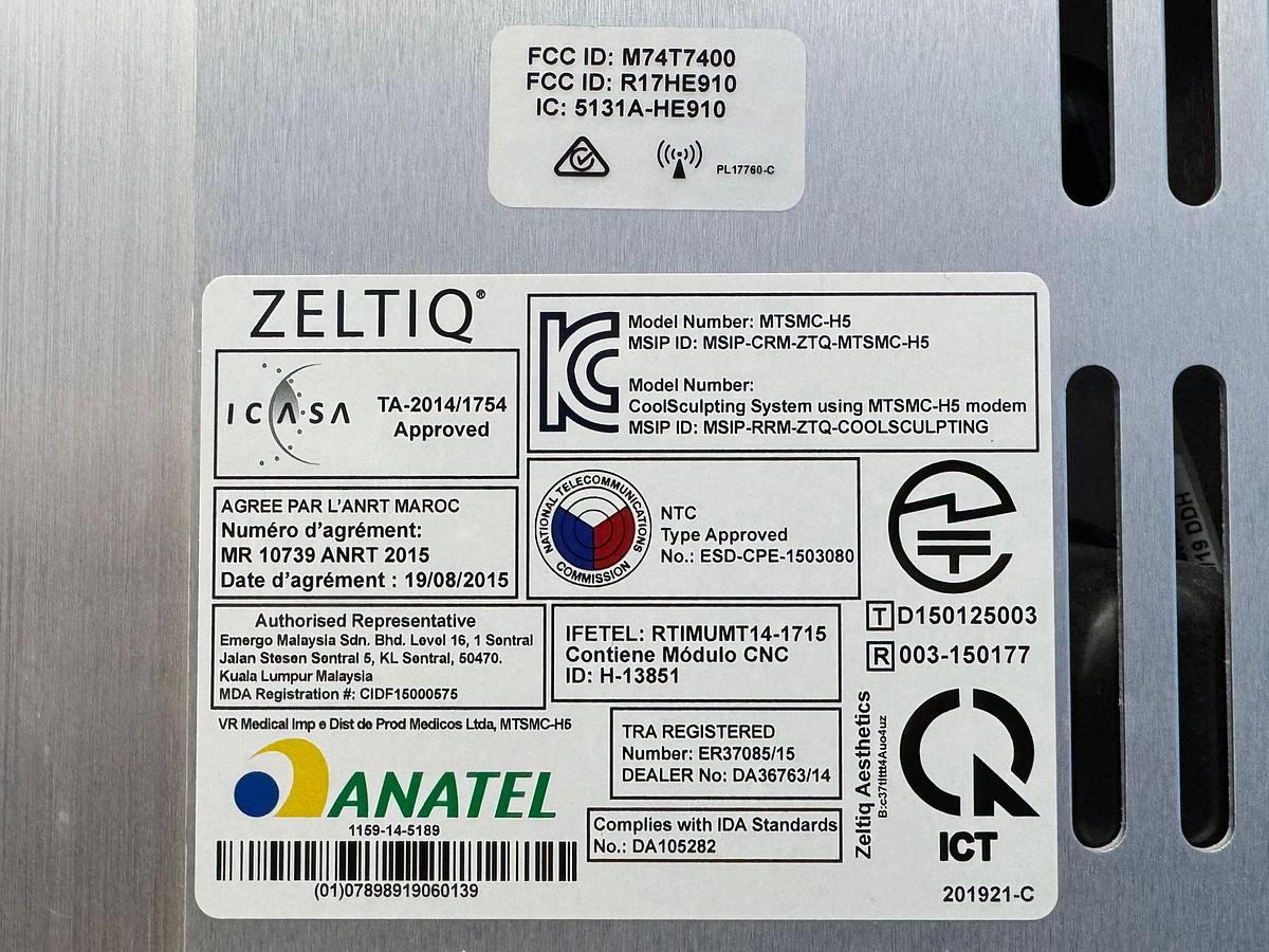 Used Zeltiq Coolsculpting Cryolipolysis Systems YOM: 2015