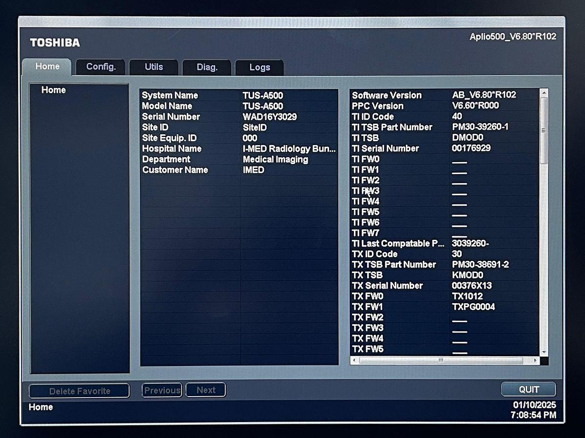 Used TOSHIBA Ultrasound Aplio 500 YOM: 2016