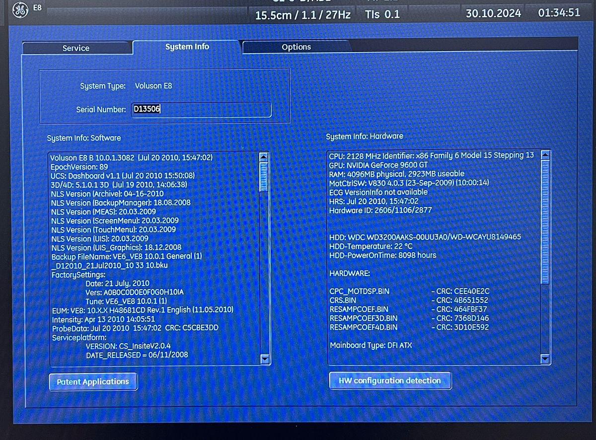 Used GE Voluson E8, YOM: 2011
