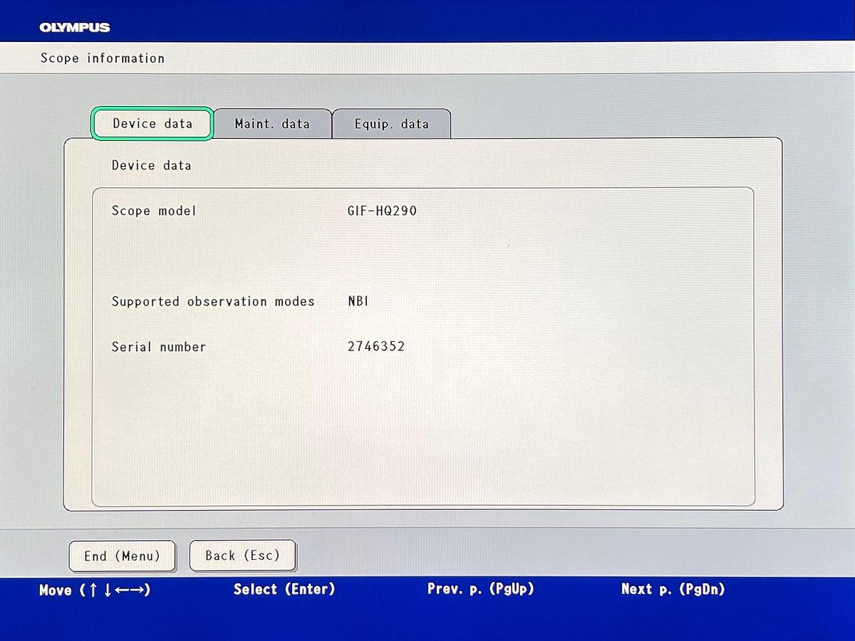 Used Olympus GIF-HQ290 Gastroscope