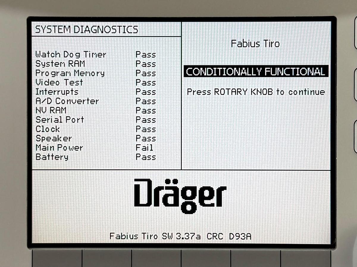 Used Dräger Fabius Tiro YOM: 2011  Include GE B650 Patient Monitor YOM: 2013 With SPO2 & ECG Cables