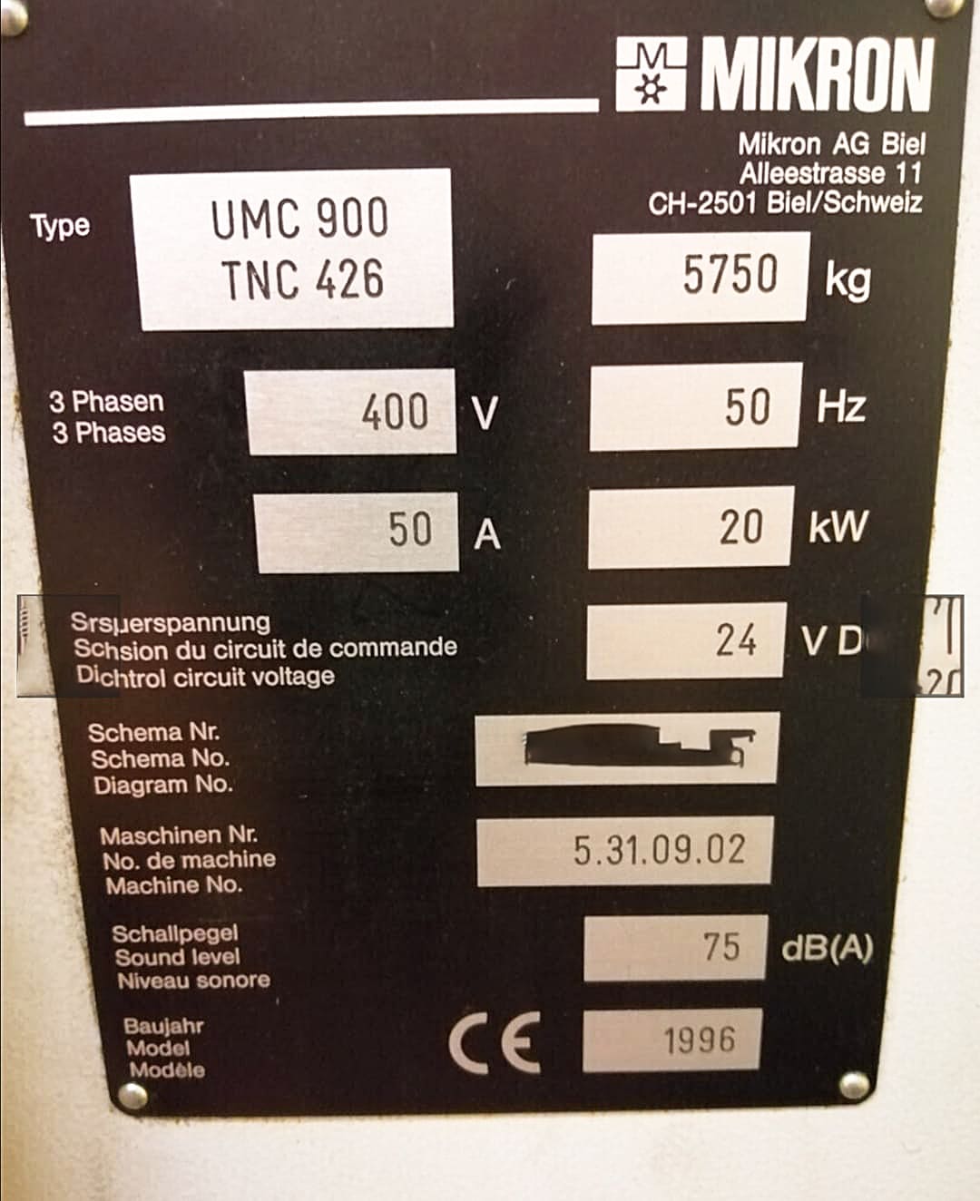 Used MIKRON UMC 900 - 1996