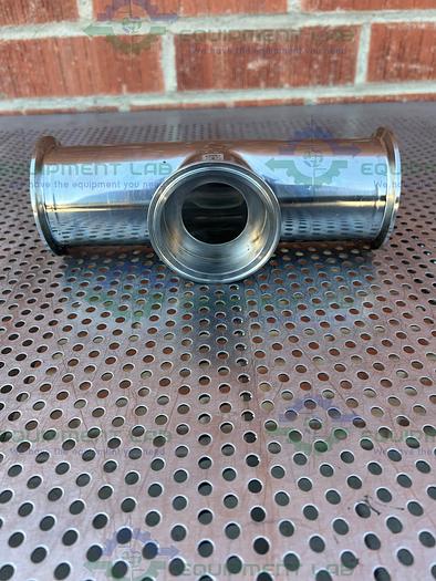 Used 3 Way Stainless Steel Tee w/ 3" Sanitary Fittings & 3" Center